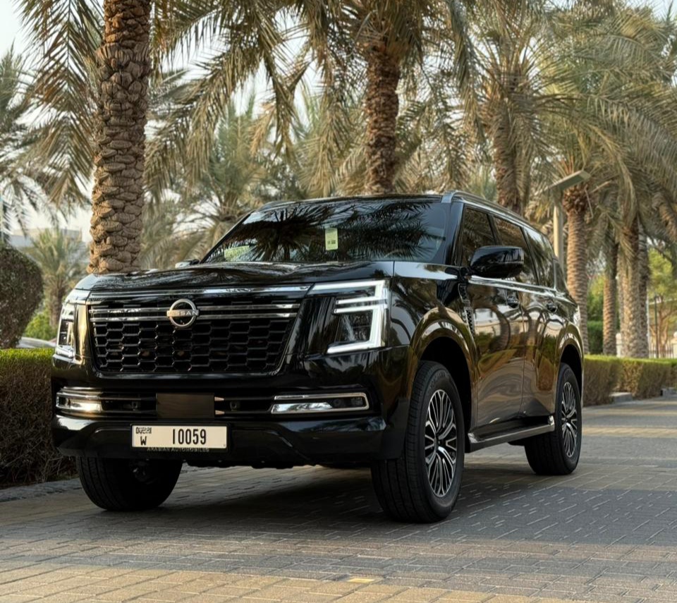 Nissan Patrol Platinum Black Interior Red  2026 Hire dubai
