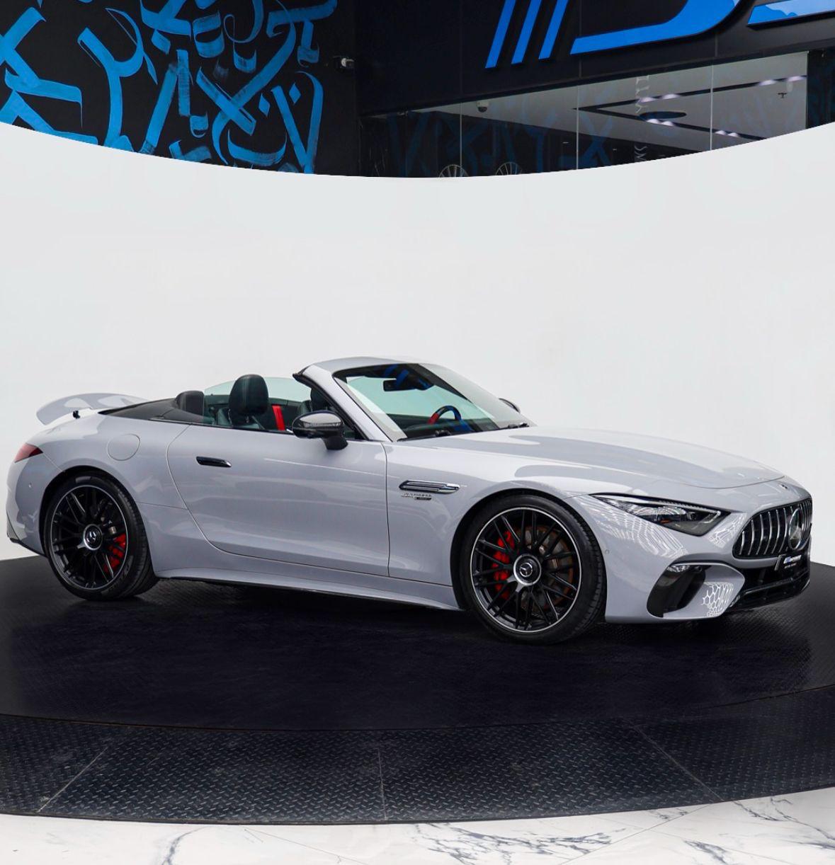 MERCEDES SL63 AMG V8 BITURBO Light Grey  2025 Hire dubai