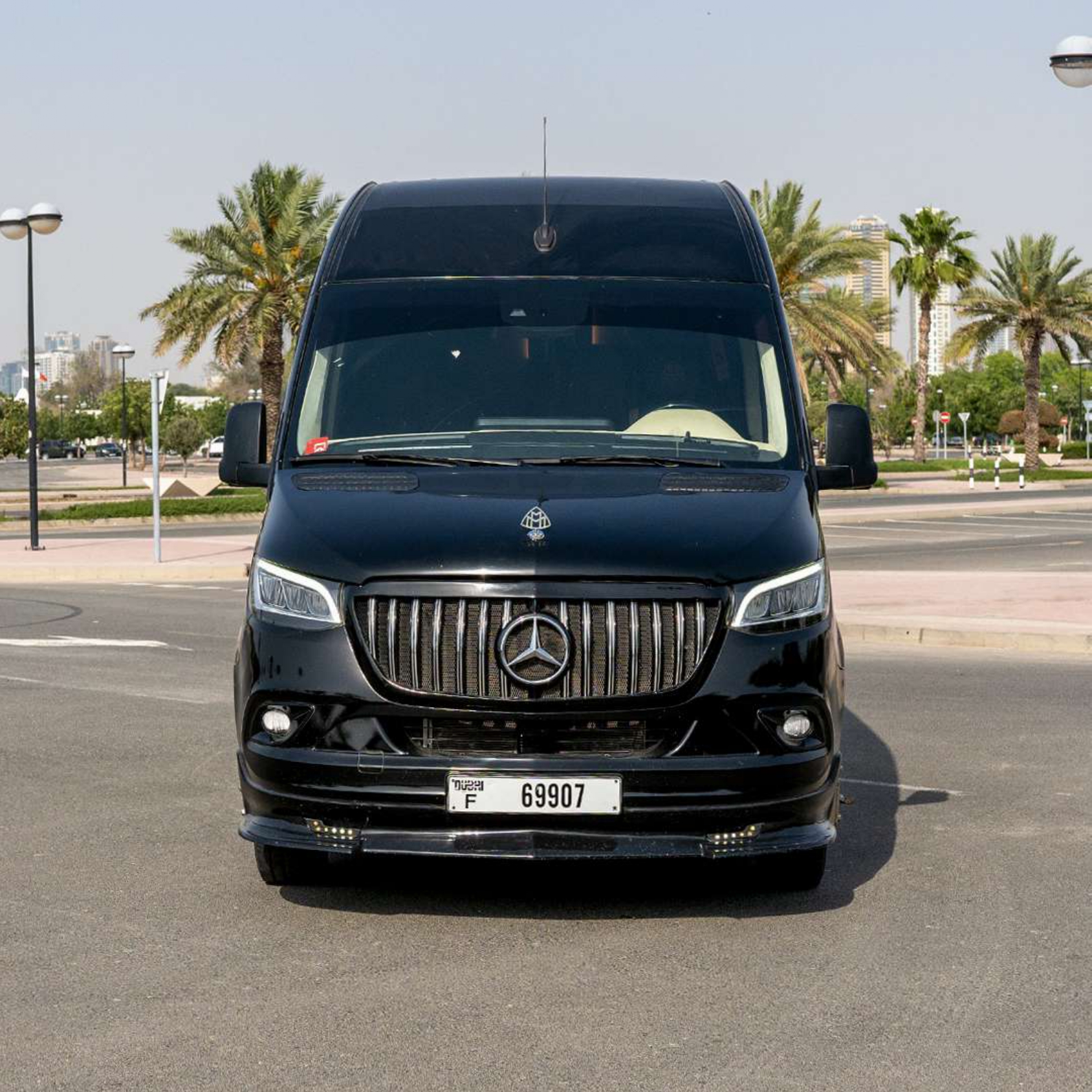 Rent Maybach Sprinter 16 Seater BLACK 2025 with chauffeur in Dubai , UAE 