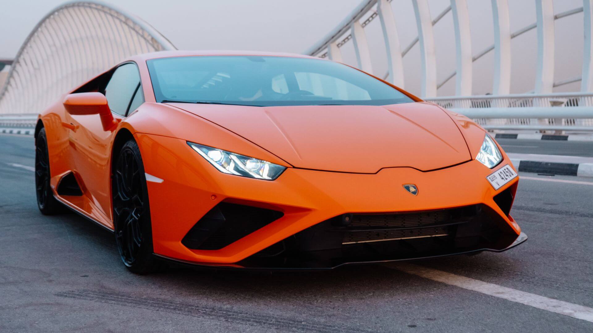 Rent Lamborghini Huracan ORANGE 2023 in Dubai , UAE 