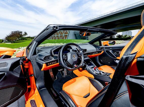 Rent Lamborghini Huracan ORANGE 2022 in Dubai , UAE 