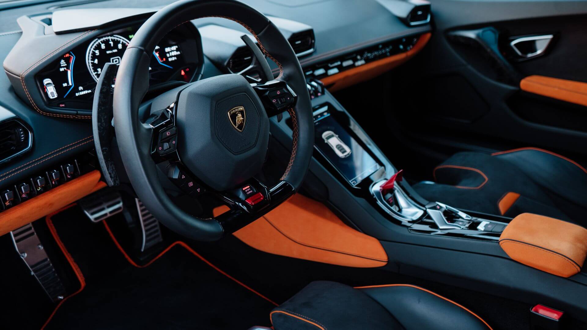 Rent Lamborghini Huracan ORANGE 2023 in Dubai , UAE 