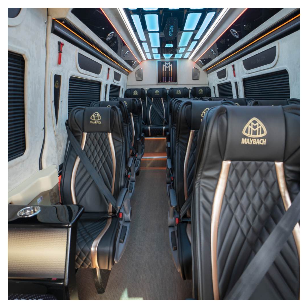 Rent Maybach Sprinter 19 Seater BLACK 2024 with chauffeur in Dubai , UAE 