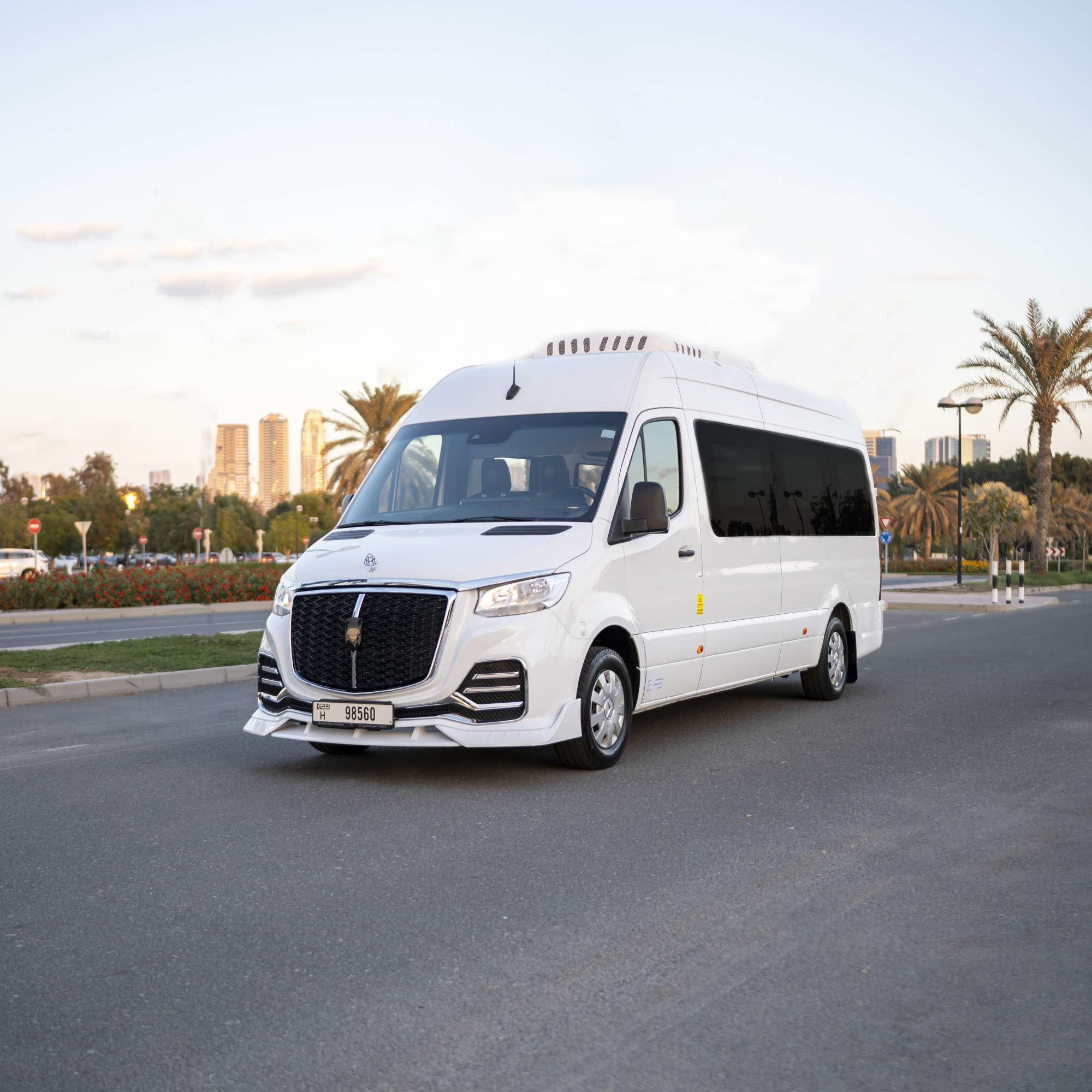 Rent Maybach Sprinter 14 Seater WHITE 2025 with chauffeur in Dubai , UAE 