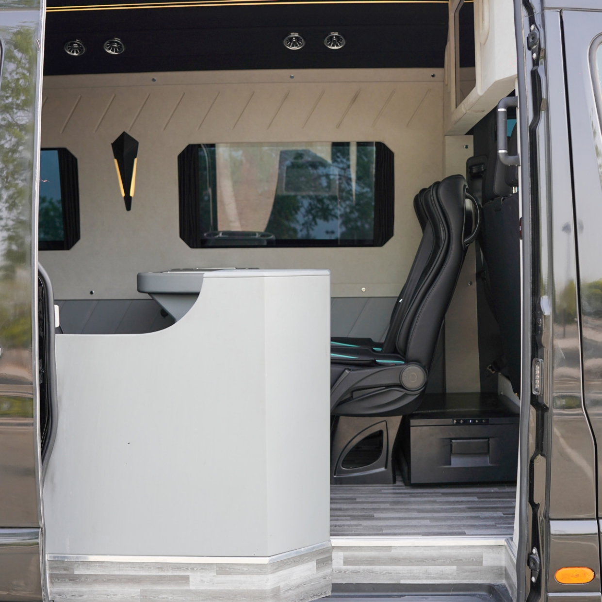 Rent Maybach Royal Sprinter 9 Seater BLACK 2025 with chauffeur in Dubai , UAE 