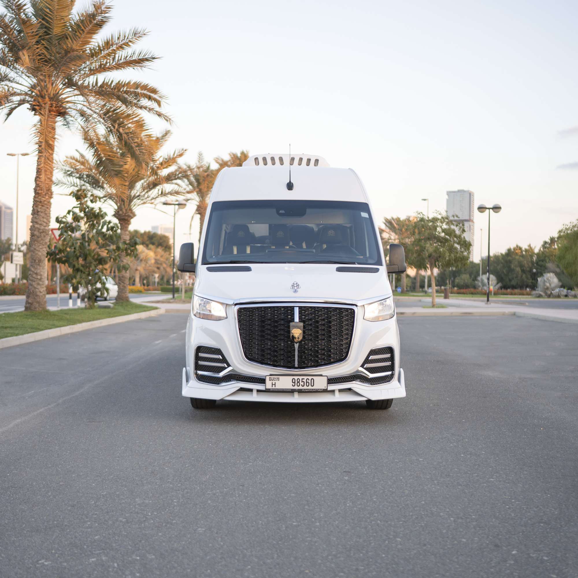 Rent Maybach Sprinter 14 Seater WHITE 2025 with chauffeur in Dubai , UAE 